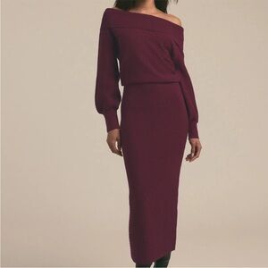 NWT XS Favorite Daughter Off-Shoulder Burgundy Irene Dress